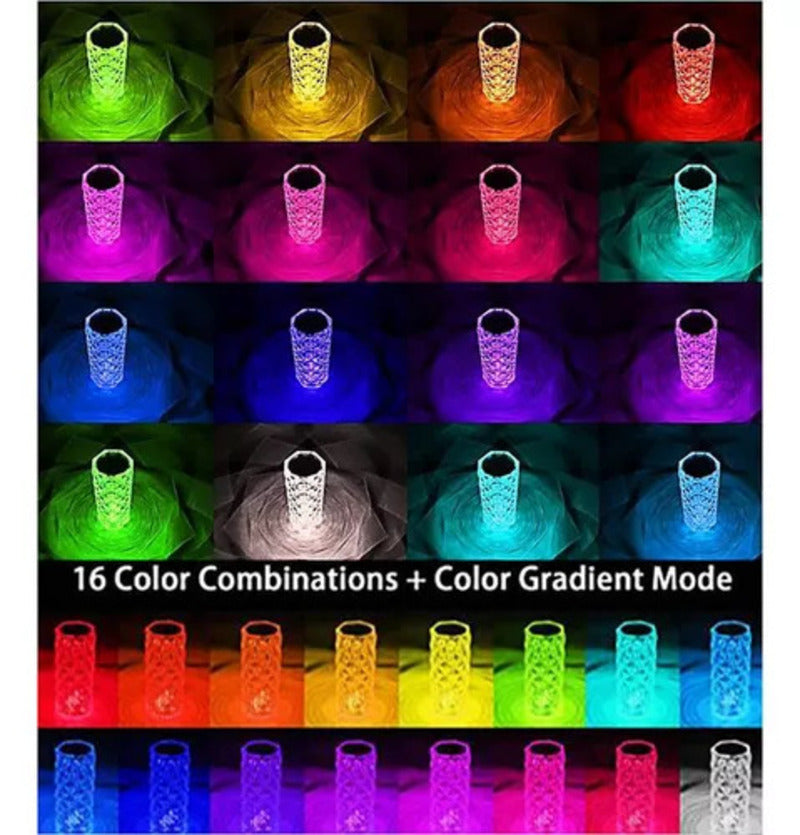 Lámpara cilindrica de cristal RGB