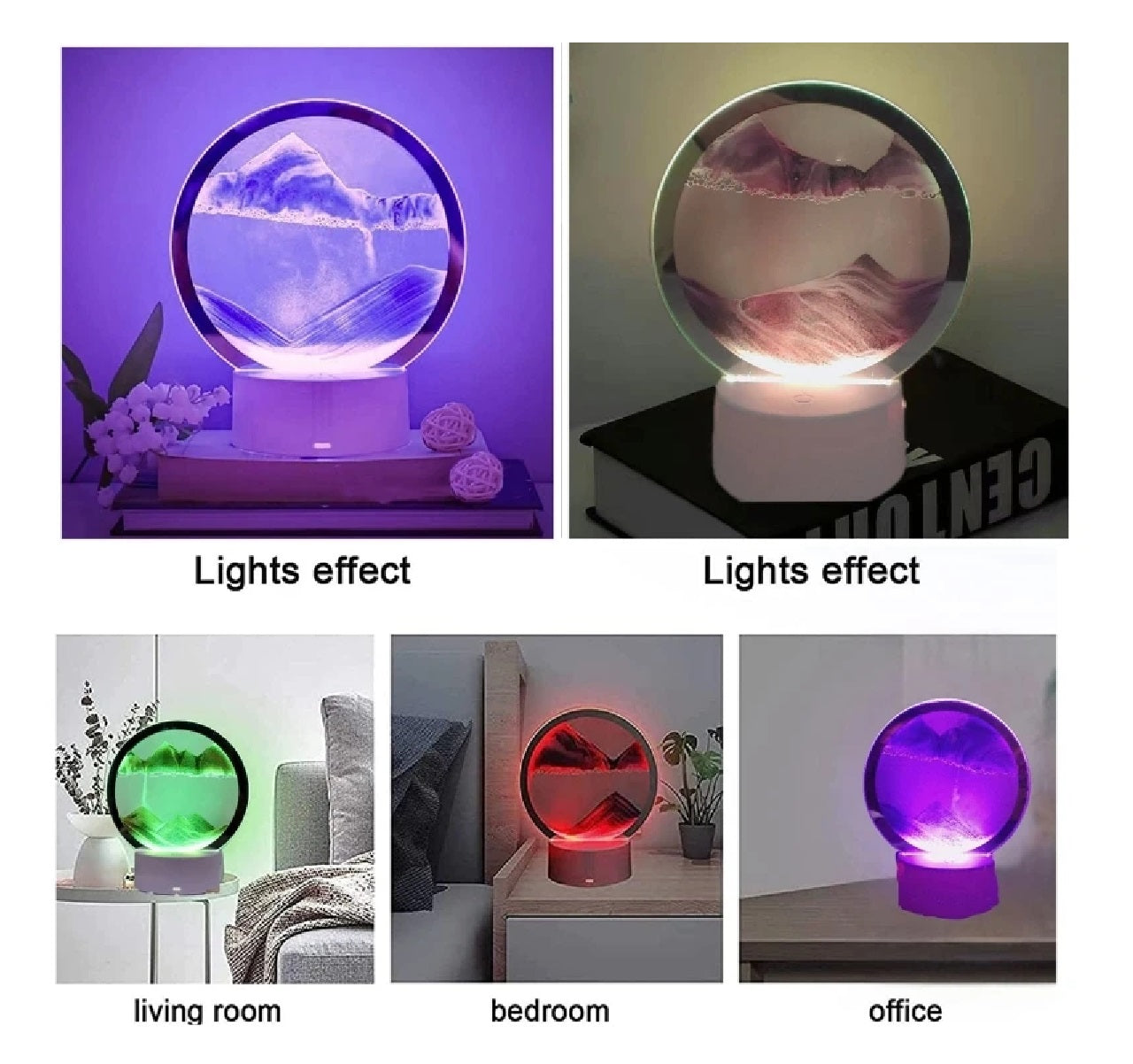 Lámpara de mesa de arena movediza 3D