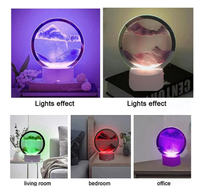 Lámpara de mesa de arena movediza 3D