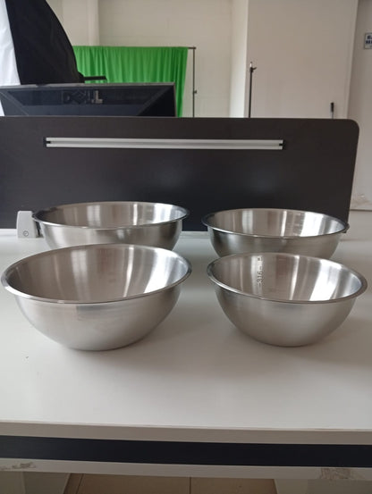 Set tazones acero inoxidable x 4 unidades