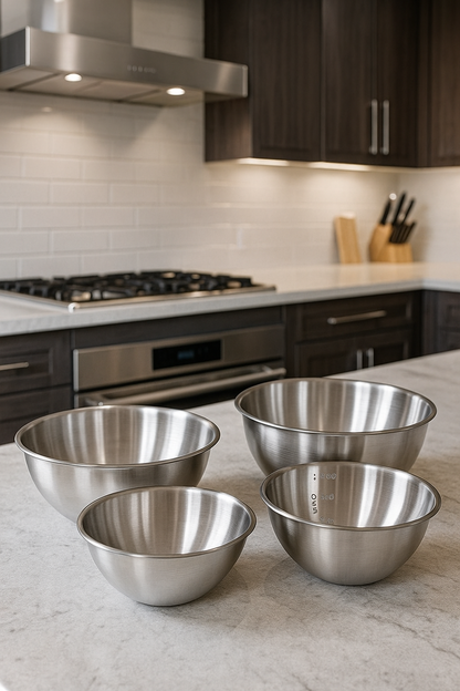 Set tazones acero inoxidable x 4 unidades