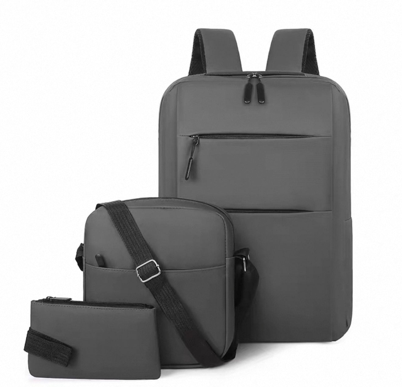 Pack mochila, bolso de hombro y cartuchera