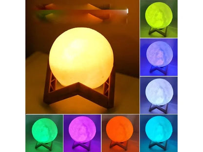 Lampara en forma de luna RGB