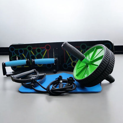 Tabla push up + Elásticos + Rueda abdominal
