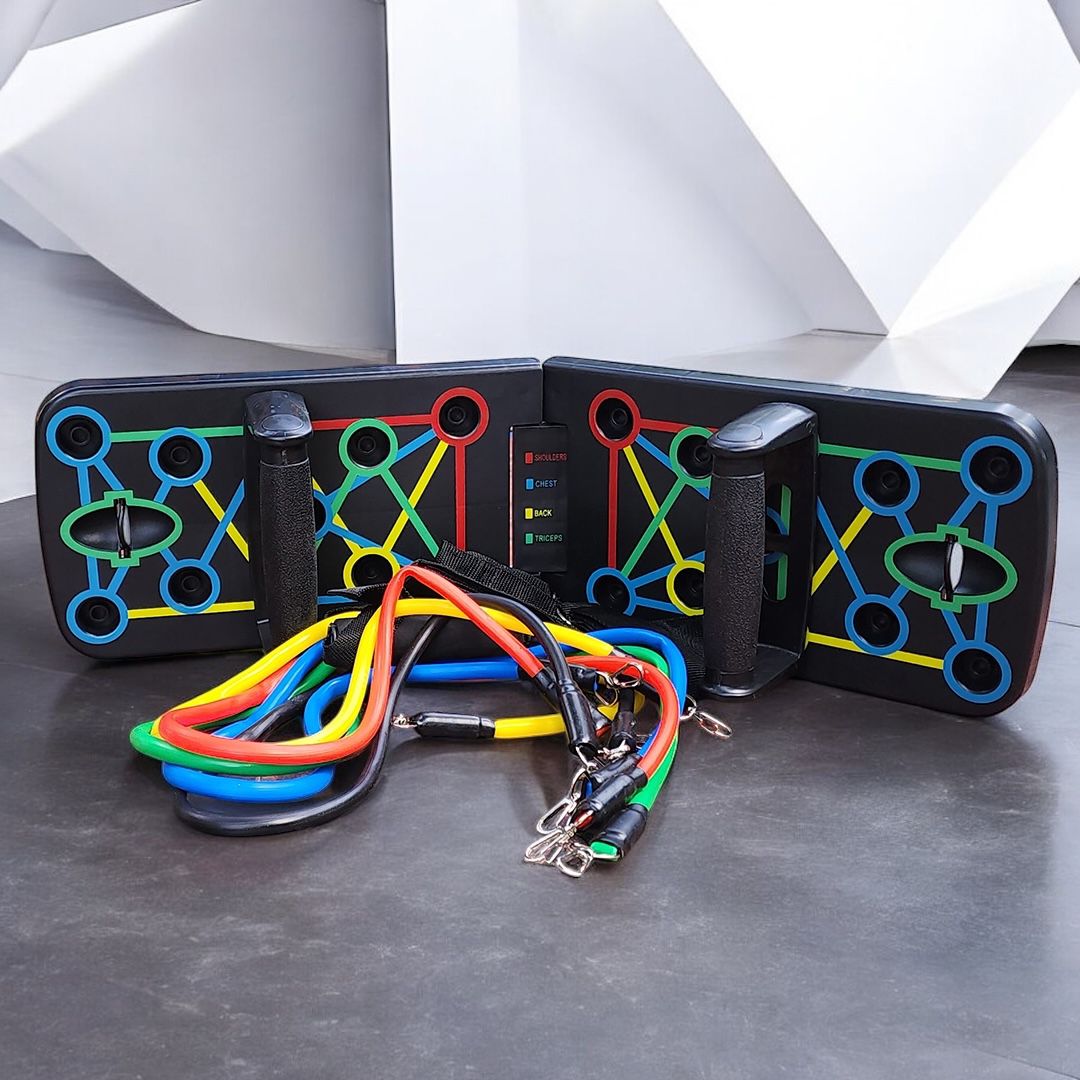 Combo Tabla push up + Bandas tubulares