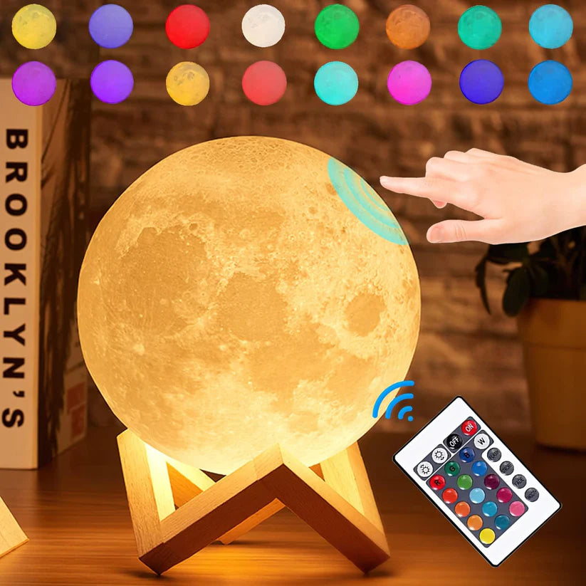 Lampara en forma de luna RGB